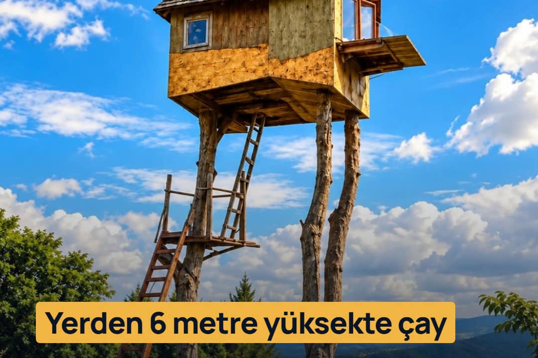 Yerden 6 metre yüksekte çay