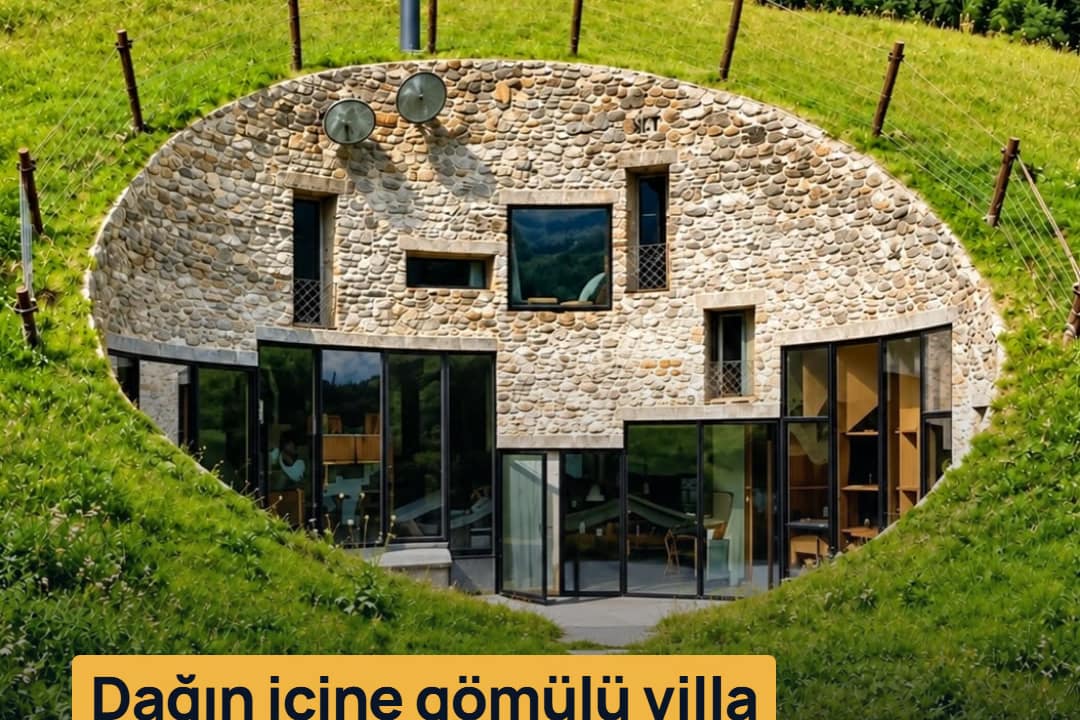 Dağın içine gömülü villa