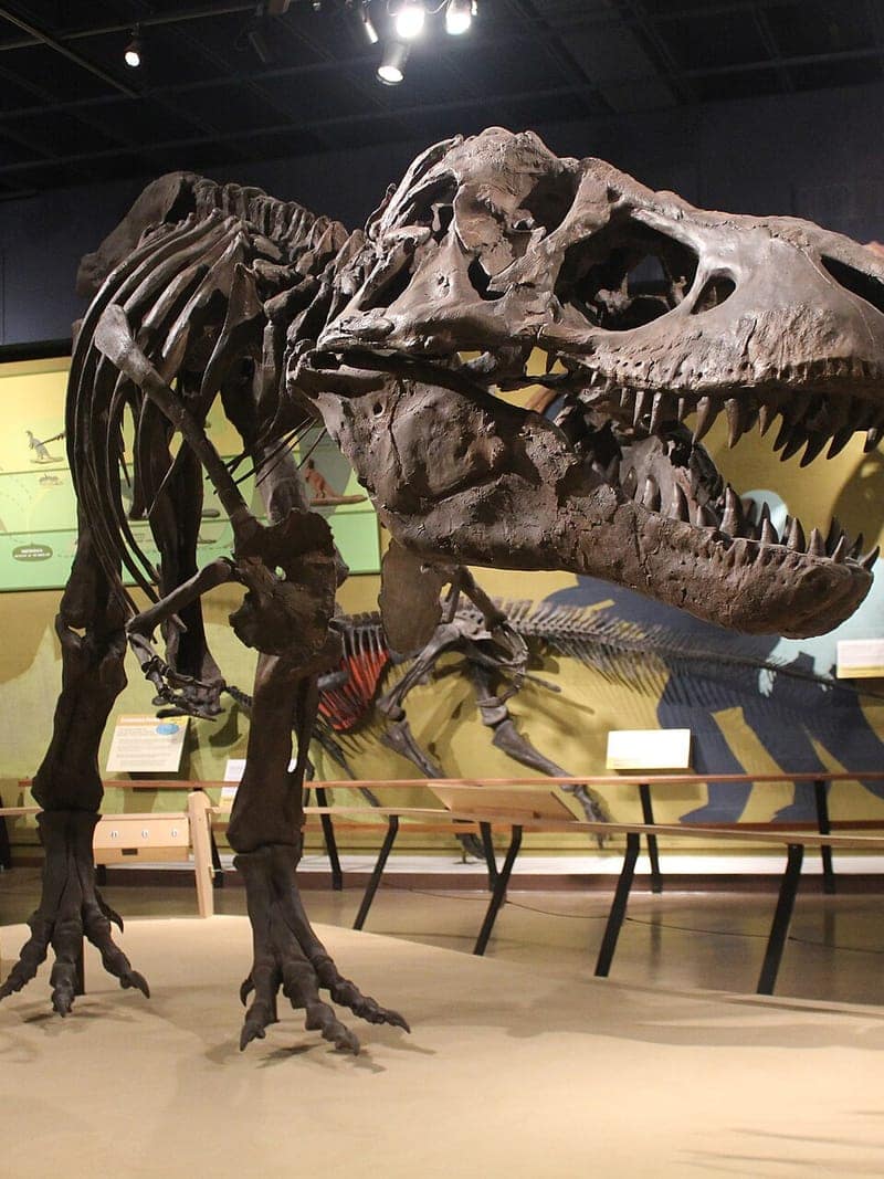 Cleveland Doğa Tarihi Müzesi'ndeki T-Rex iskeleti kalıbı