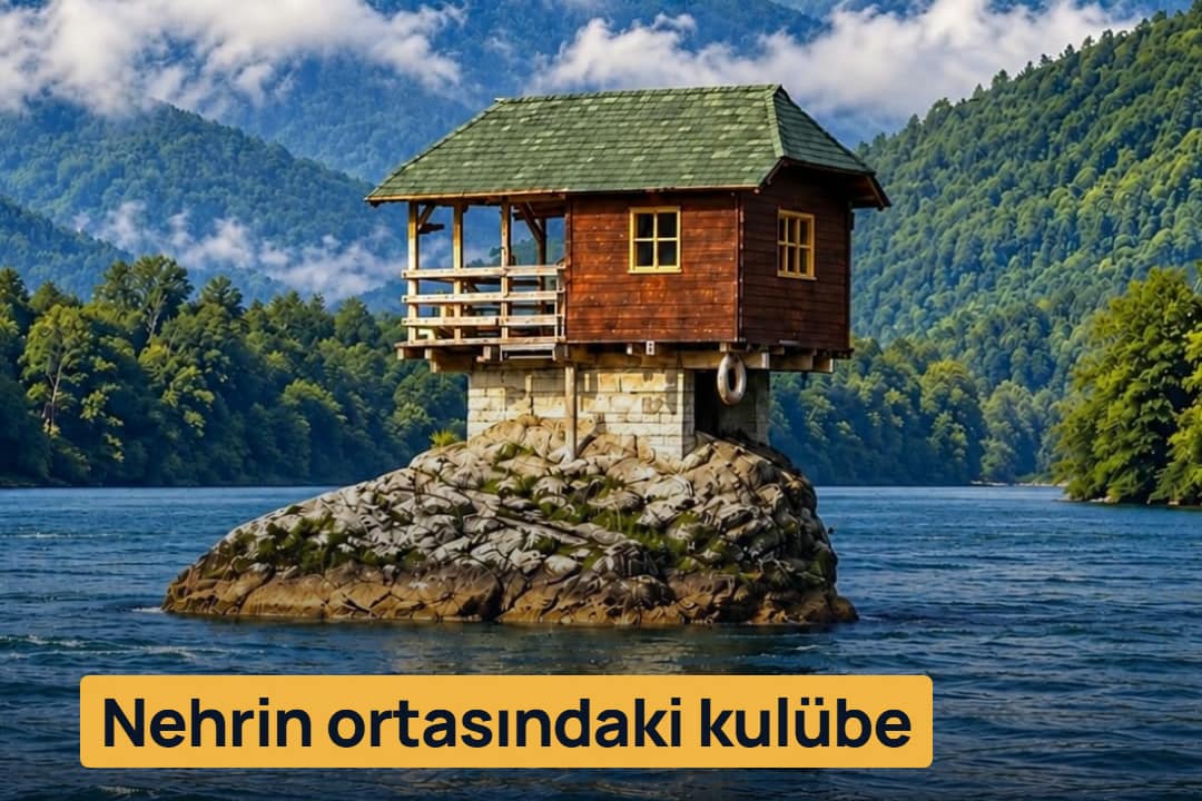 Nehrin ortasındaki kulübe