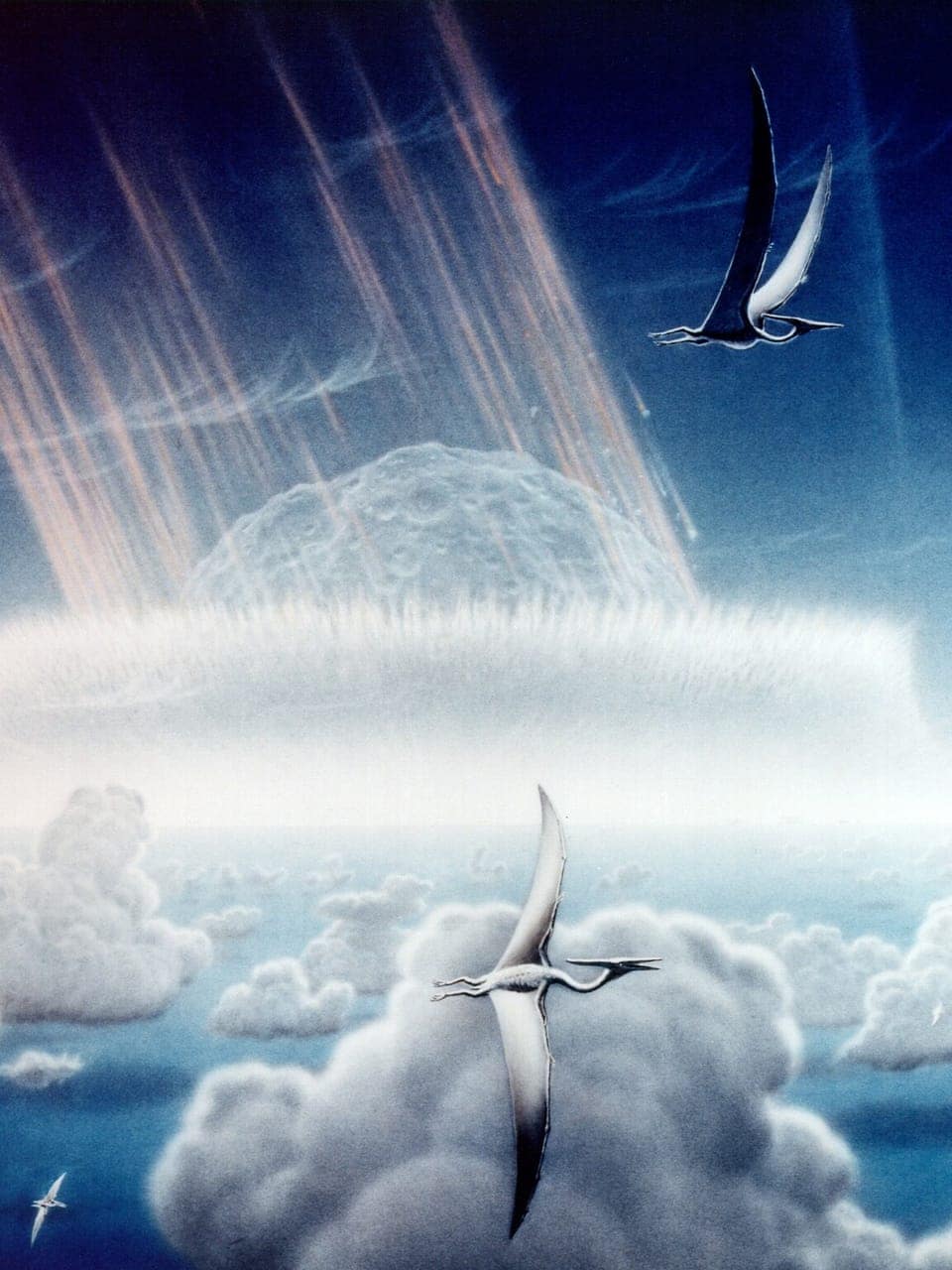 Chicxulub asteroidinin Dünya'ya çarpma anını canlandıran NASA çizimi